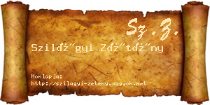 Szilágyi Zétény névjegykártya